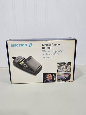 Vintage 1998 Ericsson KF 788 Flip Cell Phone Original Box