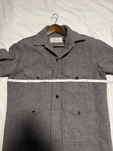 Filson Mackinaw Men's Wool Cruiser Jacket 42 44 Grey Style 110 80s Woolmark image 8