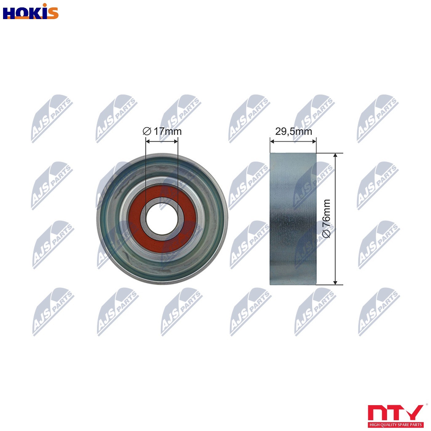 N.T.Y. RNK-HD-025.NTY Tensioner Pulley, V-ribbed belt for HONDA - Image 5
