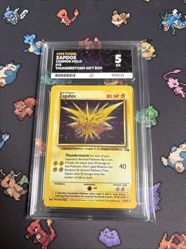 Pokémon 1999 Fossil Zapdos Cosmos Holo #15 Thunderstorm Gift Box Ace 5 EX