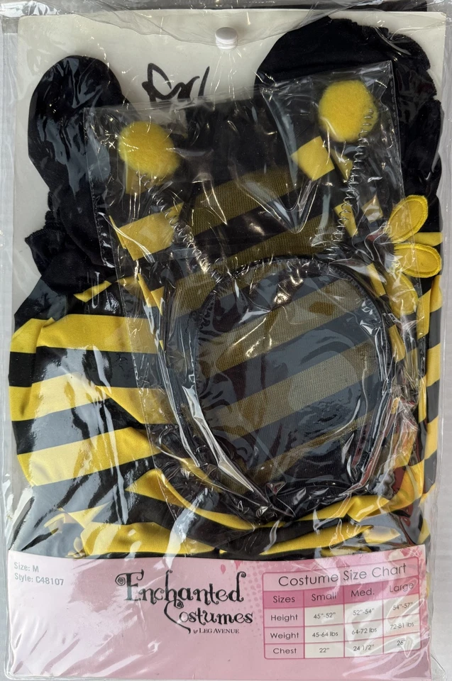 Disfraz de abeja melífera para niñas CON diadema y calentadores de piernas talla M, NUEVO Leg Avenue Foto 4 de 4