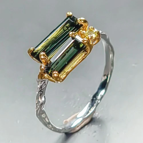 IF Gems AAA Natural Tourmaline Ring 925 Sterling Silver Size 7 /R463653
