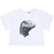 'Komodo Dragon Portrait' Women's Cotton Crop Tops (CO051782)