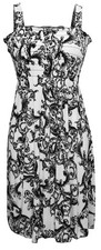 Women's Midi Multicolor Exotic Smocked Spring Summer Dress (XXL, Cream)