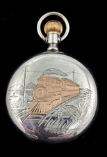 Hamilton 16s 21J 992 Railroad Pocket watch 97 YO Sterling and Gold Train Engrave