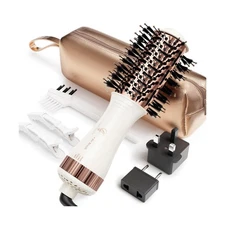 Travel Blow Dryer Brush in one, Dual Voltage Mini Hot Air Brush, Ha... Fast Ship