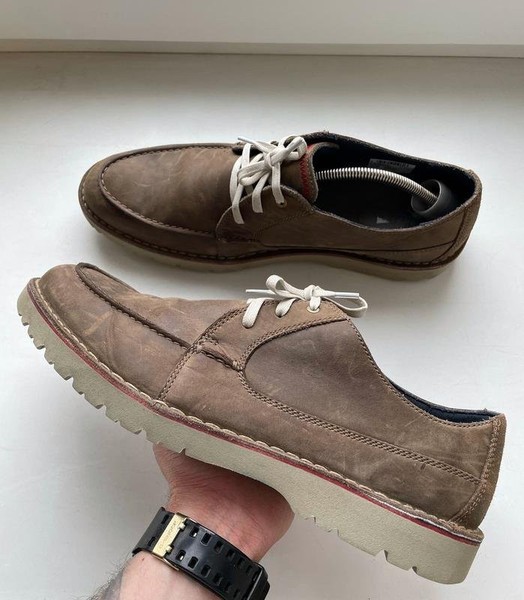 Men Clarks Boots Brown Leather 44
