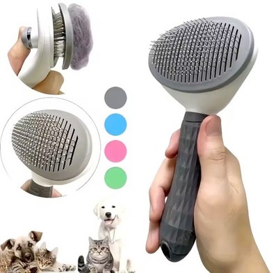 Pet Slicker Brush One-Click Automatic Hair Removal Comb for Dogs Cats