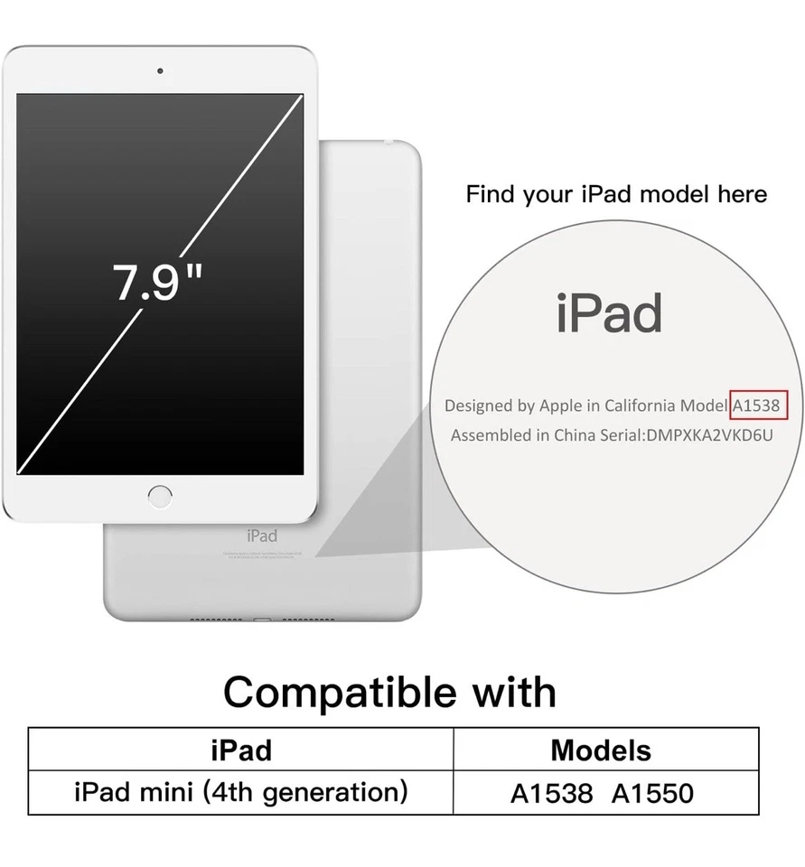 JETech Case for iPad mini 3,2,1, Smart Cover with Auto Sleep/Wake (Red) - Image 2 of 4