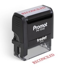 Reconciled Self Inking Rubber Stamp Ink Office Business School Custom