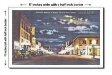 Idaho 1940s - Sherman Avenue at night, Coeur d'Alene, Idaho - 11x17 Poster