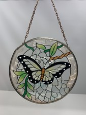 Sun Catcher Stained Glass Butterfly With Flower