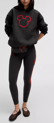DISNEY X LULULEMON MICKEY FLEECE OVERSIZED HOODIE~BLACK/RED~XS~S