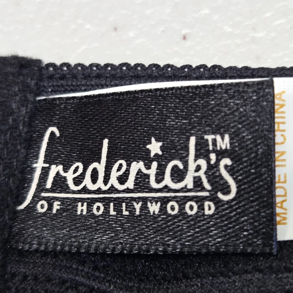 Sujetador Frederick's Of Hollywood para mujer XL negro corazones cadenas volantes transparentes Foto 4 de 4