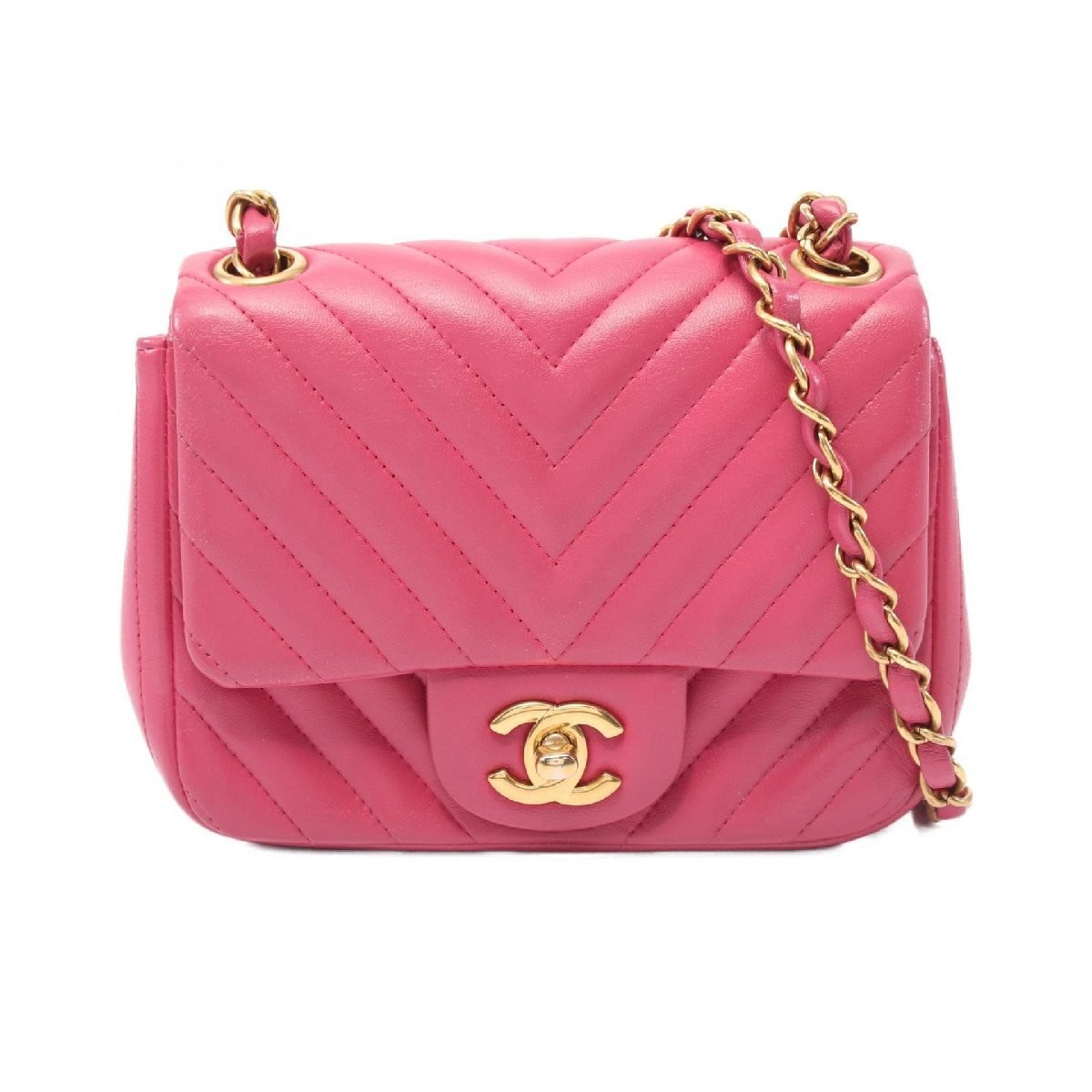 Chanel Mini Flap Bag Chevron V Stitch Lambskin Shoulder Bag 970783