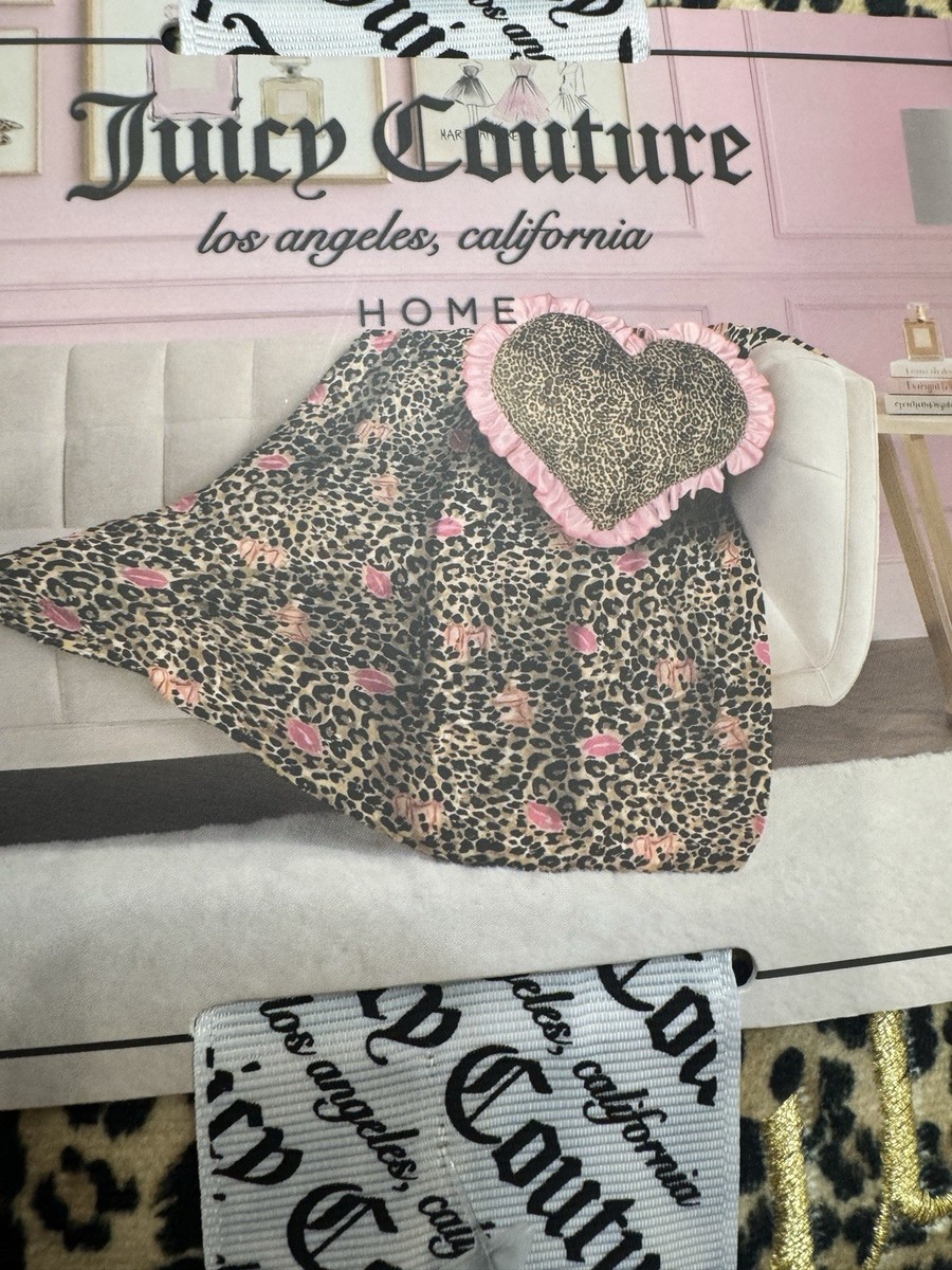 Juicy Couture 2 Pack Leopard/cheetah Plush Throw Blanket & Pillow