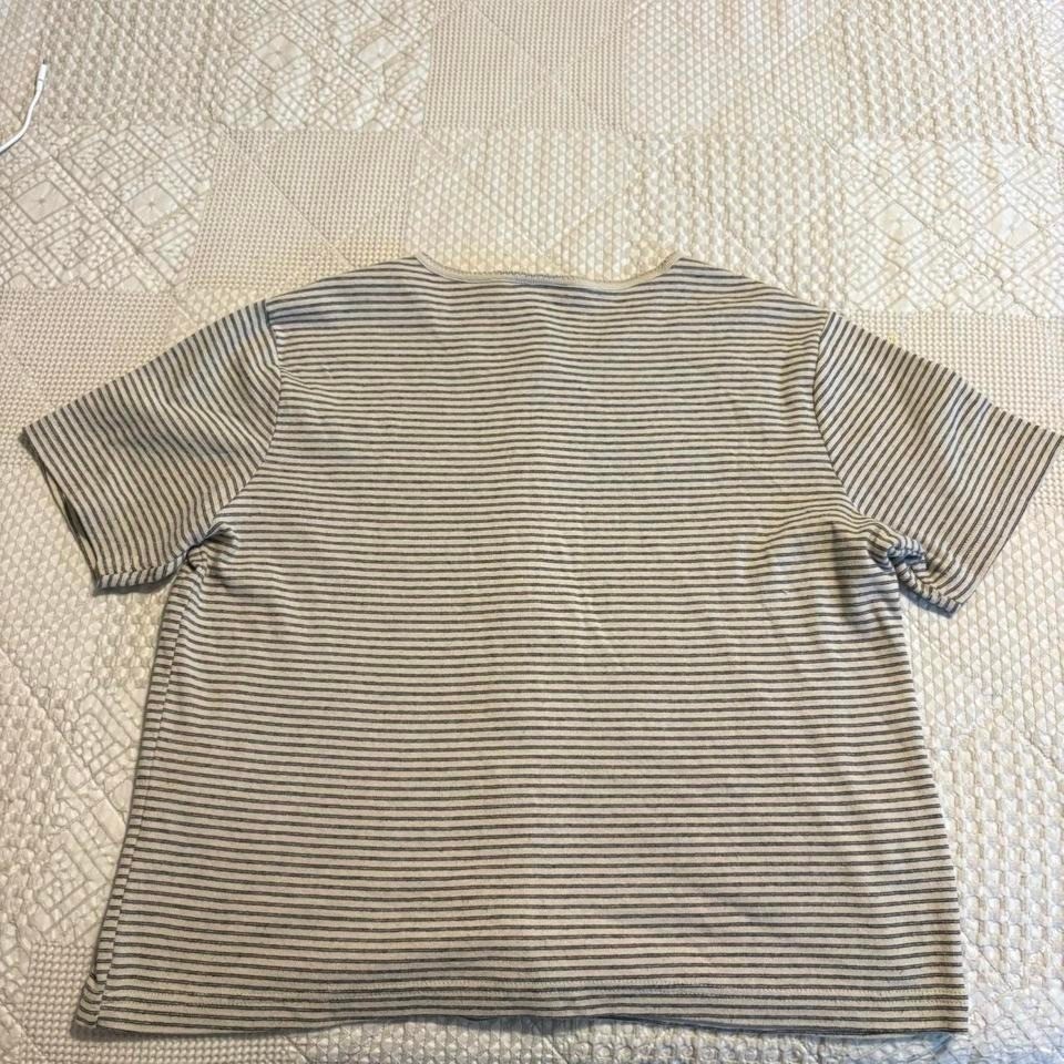 Vintage Basic Editions Brown Striped button up top - image 5