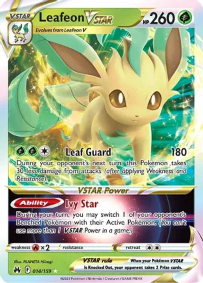 Pokemon Leafeon VSTAR - 014/159 - Ultra Rare NM-Mint Crown Zenith