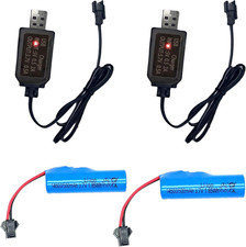 2 Pack 3.7V 500Mah Li-Ion Rechargeable Batteries with Dual Protection and USB Ch