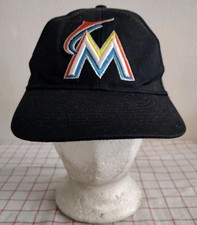 Miami Marlins MLB Cap Hat Black Youth One Size Adjustable Embroidered OC Sports