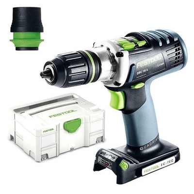 Festool Quadrive DRC 18/4 Li Kombihammer Bohrergehäuse Basic + Systainer + Köpfe