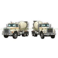 Cement Truck Vinyl Decal Sticker Construction Concrete 2 Pack C