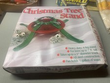 Brand New - Christmas Tree Stand Green Red - Up to 7' trees  