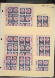 US Stamps 1041B 16  Plate Blocks of pink and white varieties  8¢  MNH (goo10