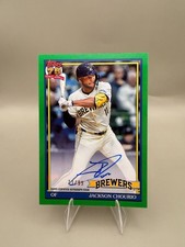 2026 Topps Series 1: 1991 TOPPS BASEBALL AUTO Jackson Chourio Green Foil /99