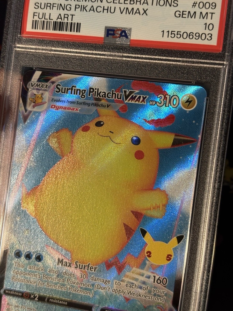 Pokémon Cards Surfing Pikachu VMAX 009/025 Celebrations
