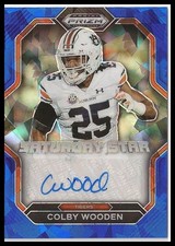 2023 Prizm Draft Picks Colby Wooden Saturday Star Signatures Blue Ice #/75