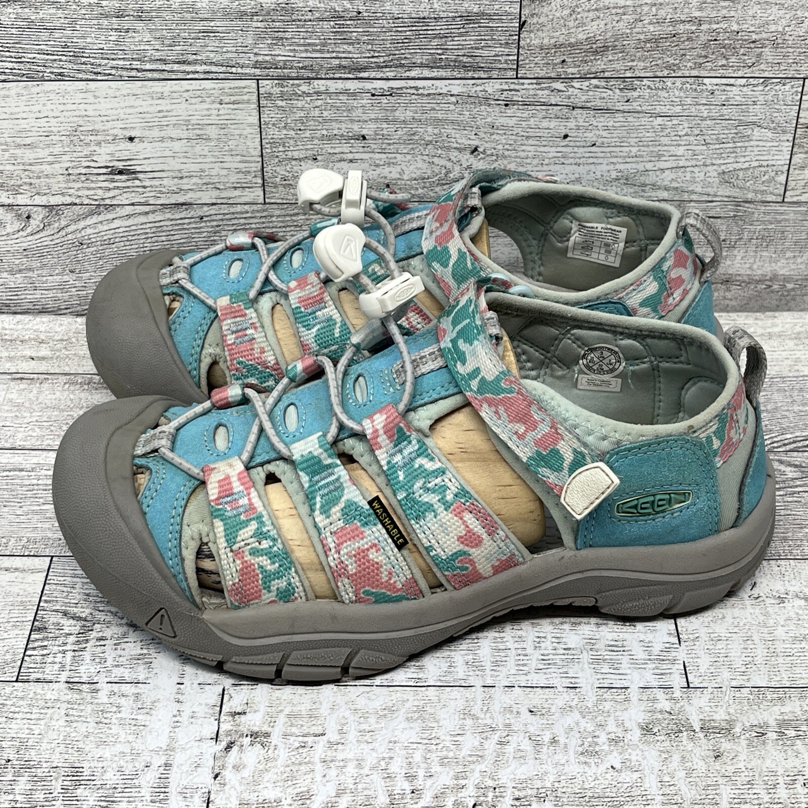 Sandali acqua escursionistici Keen Newport H2 per bambine rosa blu 3 M impermeabili