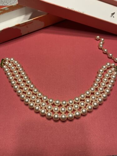 Pearls Faux Pink Choker Style 3 Strand 9mm - Picture 2 of 3