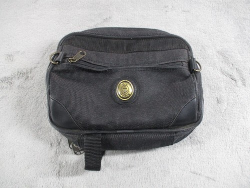 Vintage JG Hook Mens Toiletry Travel Bag Shaving Case Black Zip Around EUC