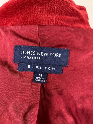 Jones New York Signature Stretch Women’s Red Velvet Jacket Blazer Size MEDIUM - Picture 11 of 12
