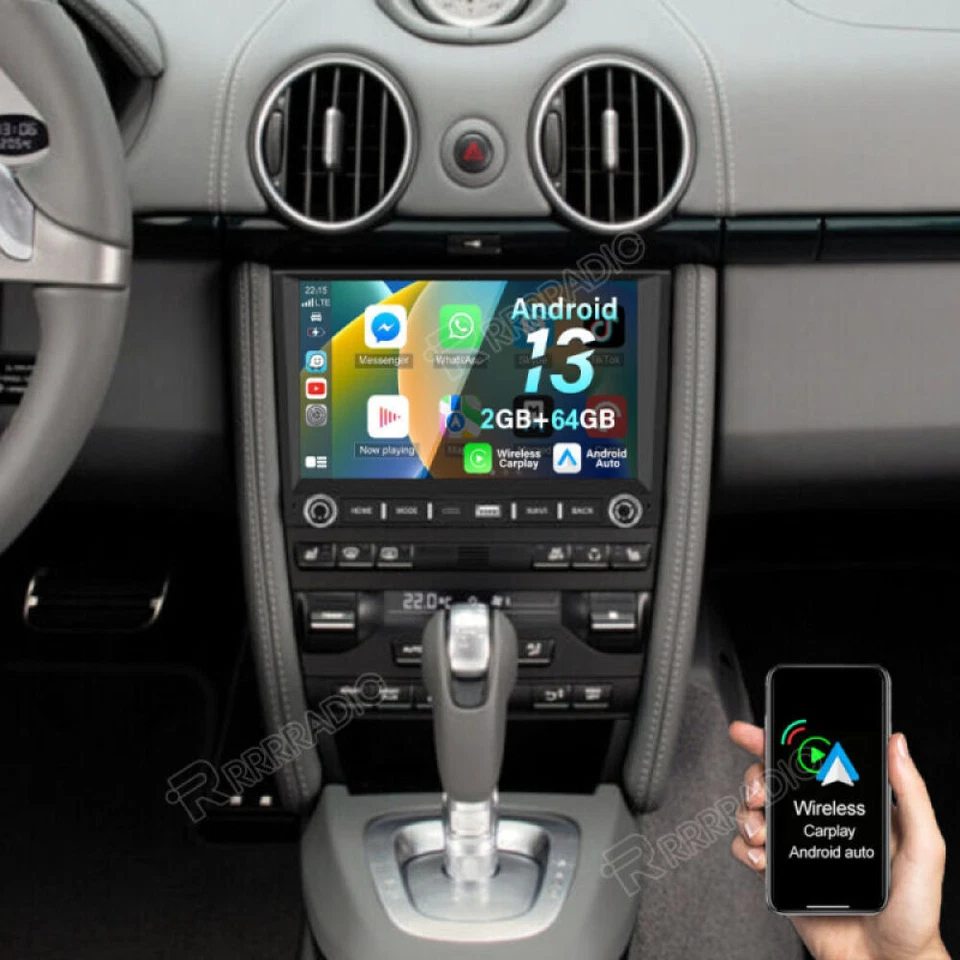 For Porsche 911 Boxster 987 2005-2008 CarPlay Android15 Car Stereo Radio GPS 64G - Image 2 of 4