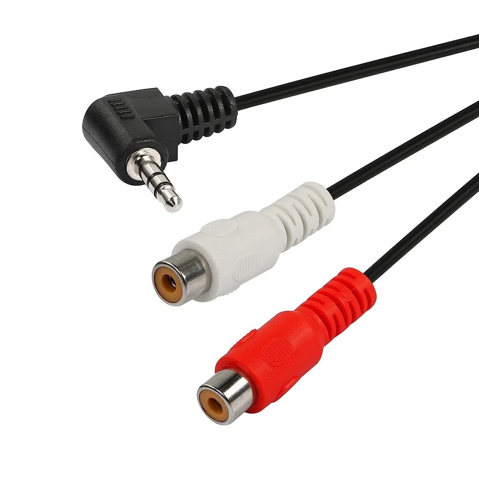CERRXIAN 6FT Din 5 Pin Male to 2 RCA Female 90 degree 3.5MM Audio DVD CD Player  - Image 3 of 4