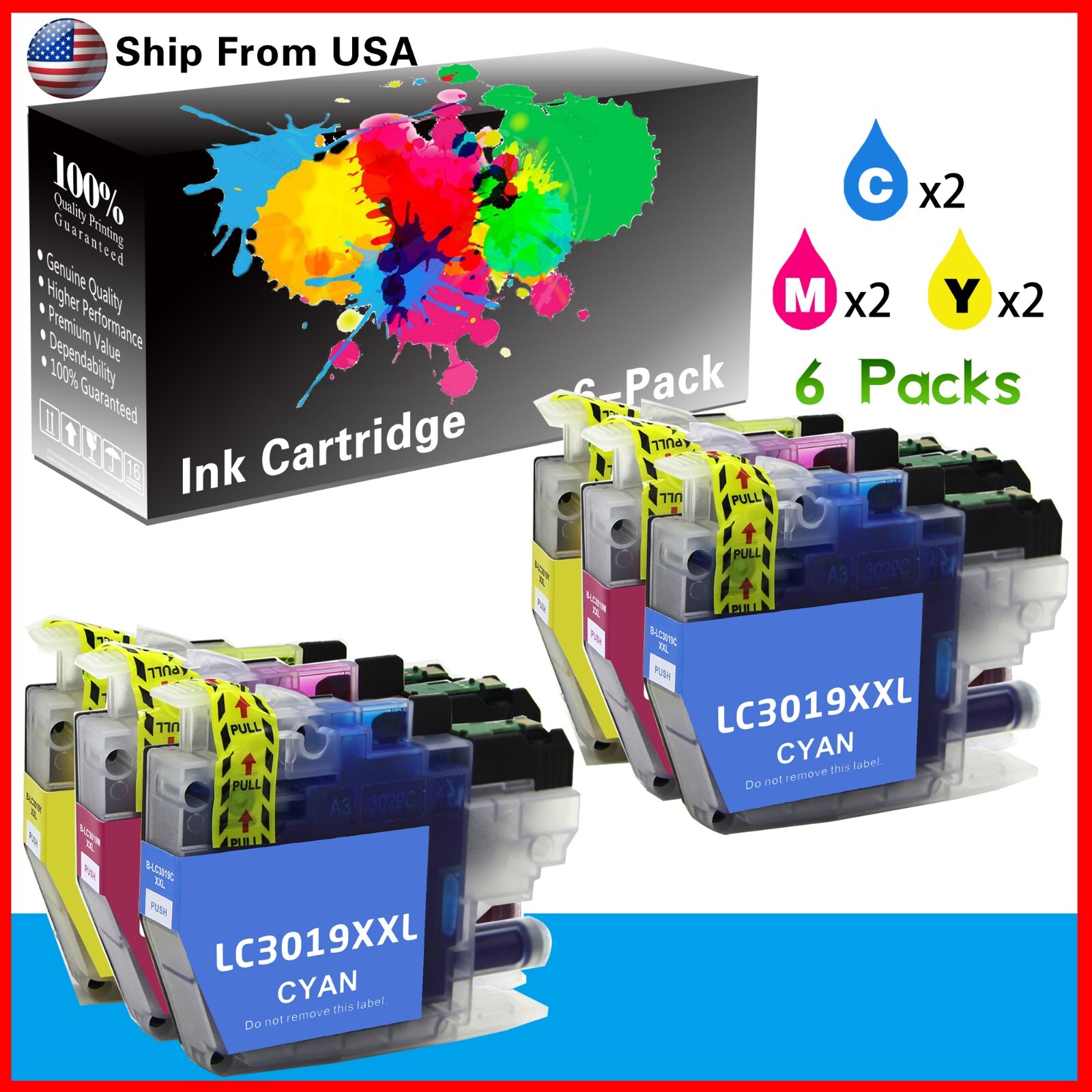 Tatrix Cartuccia d'inchiostro riutilizzabile vuota per LC3017 LC3019