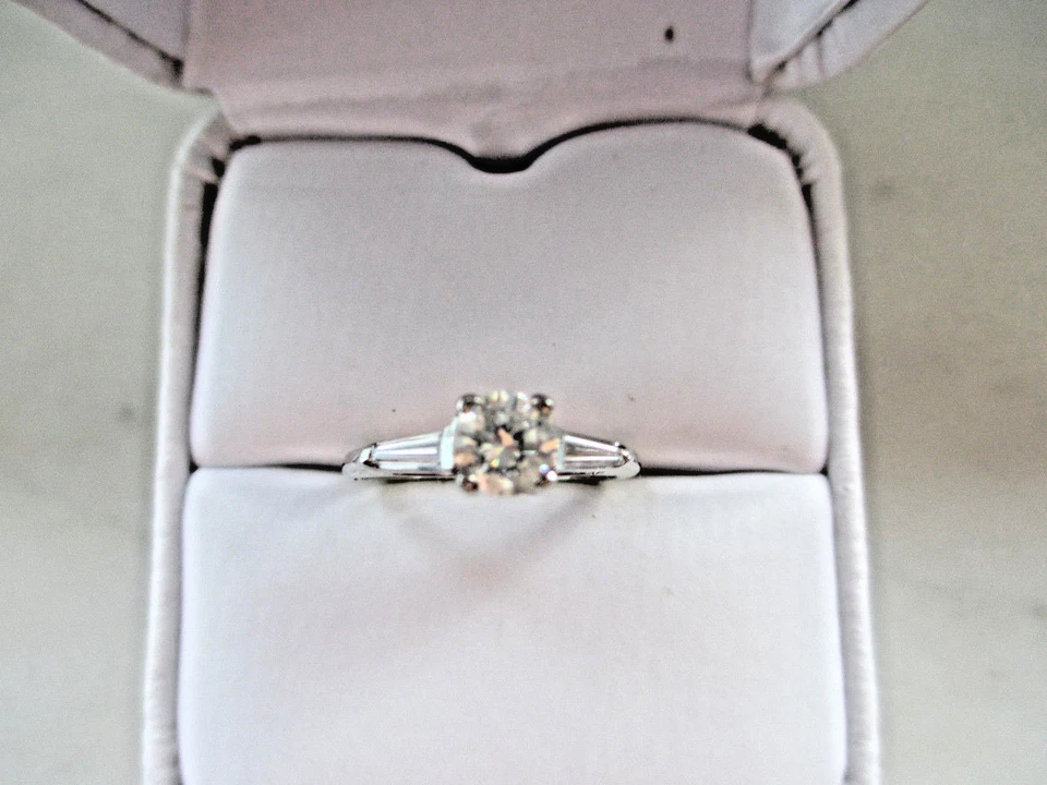 14k or Blanc 1/2Ct Forever Moissanite 0.45Ct Naturel Bague Diamant - Photo 4/4