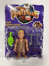 Flintstones Lawn Mowin Barney figure On Card light wear sealed Movie Mattel