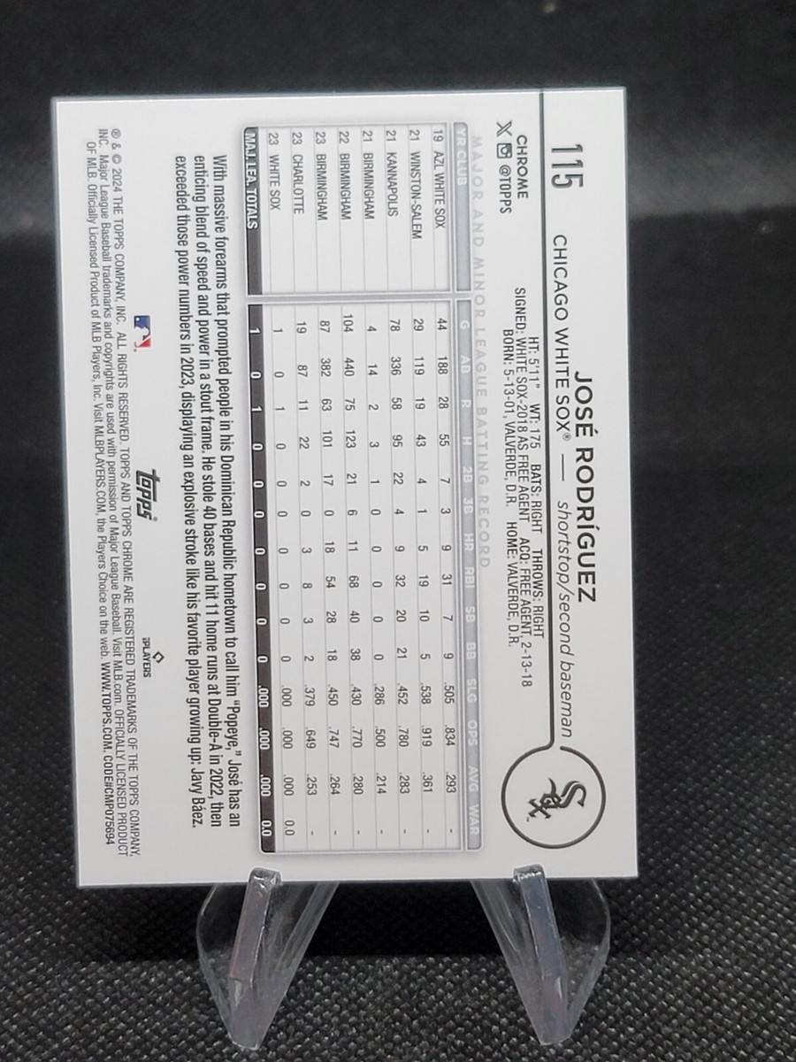 2024 Topps Chrome Baseball Blue Ray Wave #/150 RC Jose