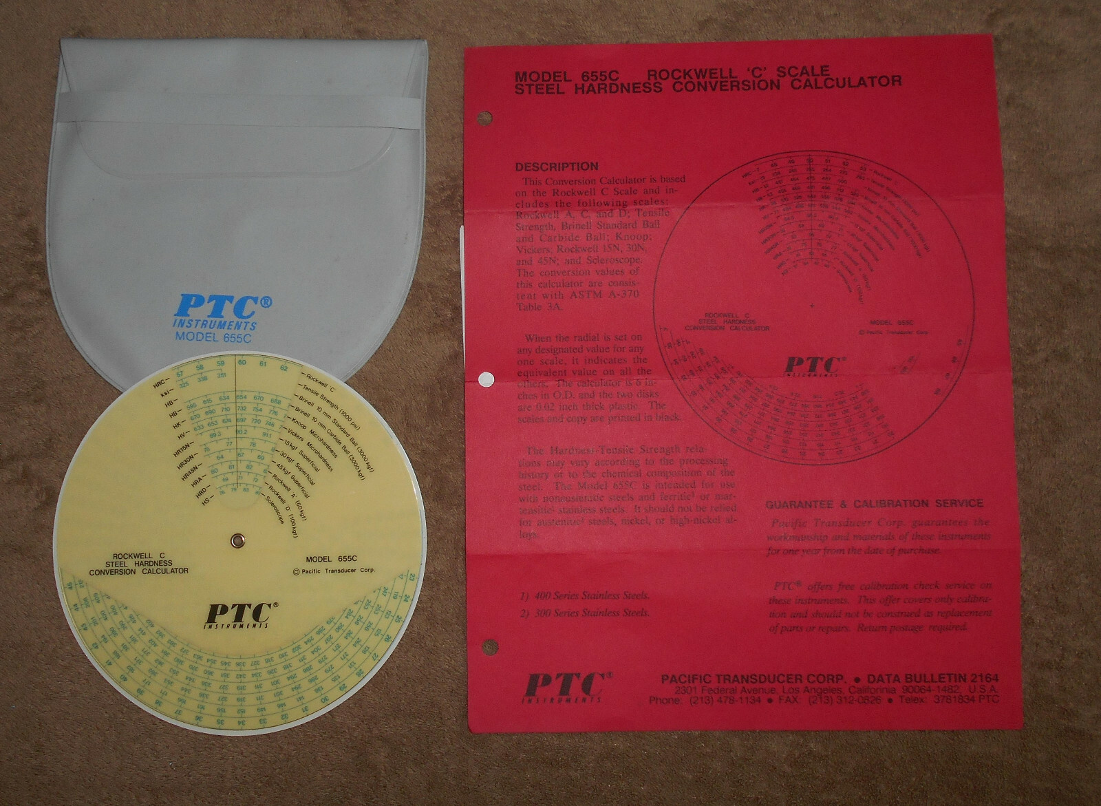Model 655C Rockwell C Scale Conversion Calculator A, D, 15N, 30N, 45N