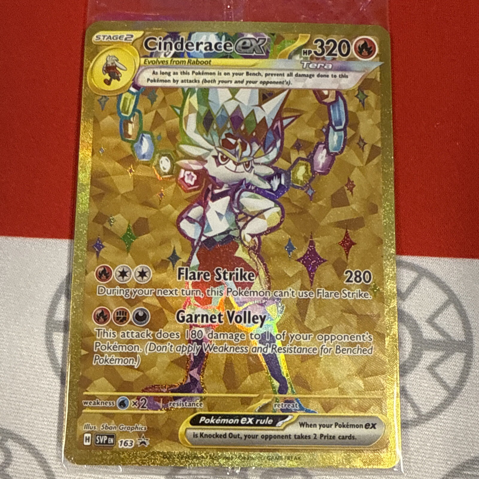 Sealed  Cinderace Ex SVP 166 Gold Hyper Rare UPC Promo Card Exclusive Pokemon