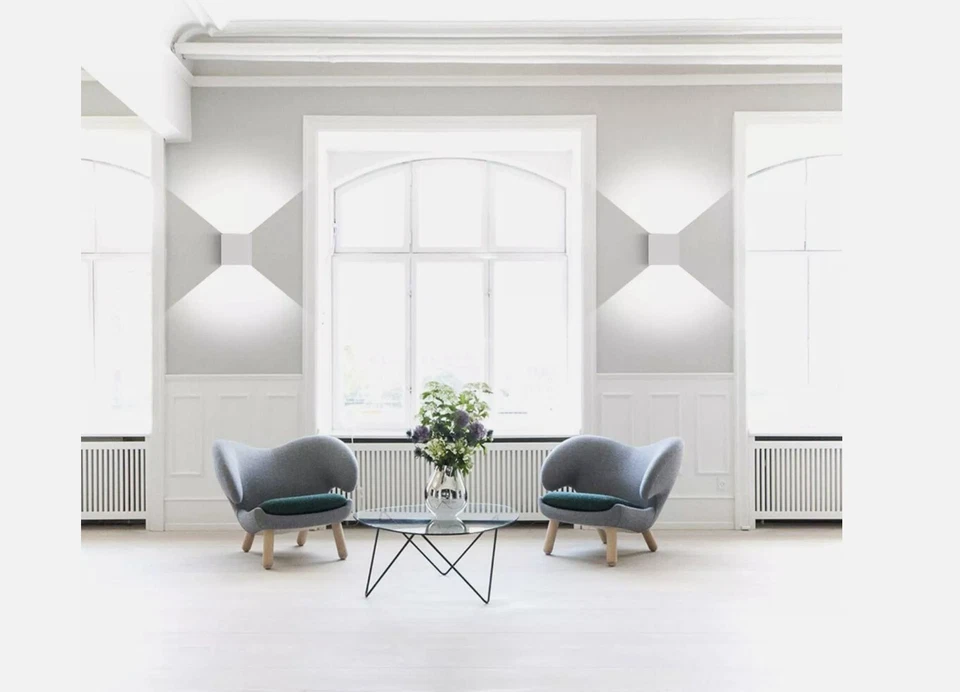 APPLIQUE CUBO LED 12W FARO FARETTO LAMPADA DA PARETE MURO DOPPIA LUCE IP65 - Immagine 4 di 4