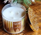Bath & Body Works 3-Wick Candle Golden Berry Mistletoe Scented New!