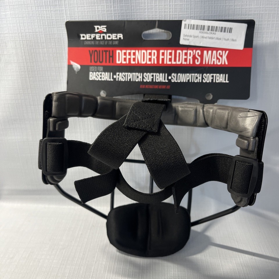 DS Defender Softball/Baseball Face Mask Guard Youth Fielders Mask Black