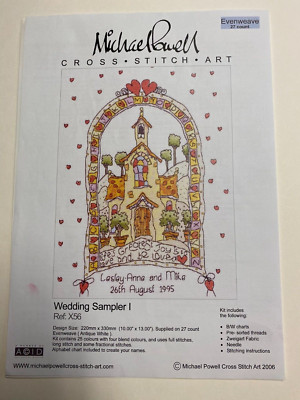 Michael Powell - Wedding Sampler I Cross Stitch Pattern with Evenweave Fabric