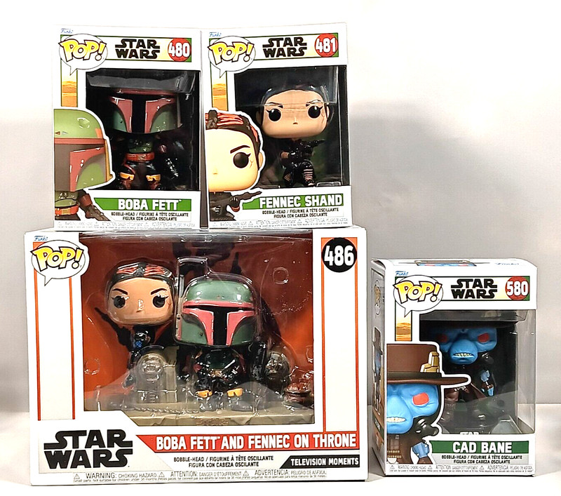 Funko Pop! Star Wars TV Moments The Mandalorian Boba Fett Fennec Throne Cad Bane