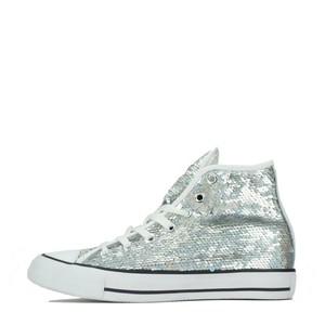 silver sequin converse trainers