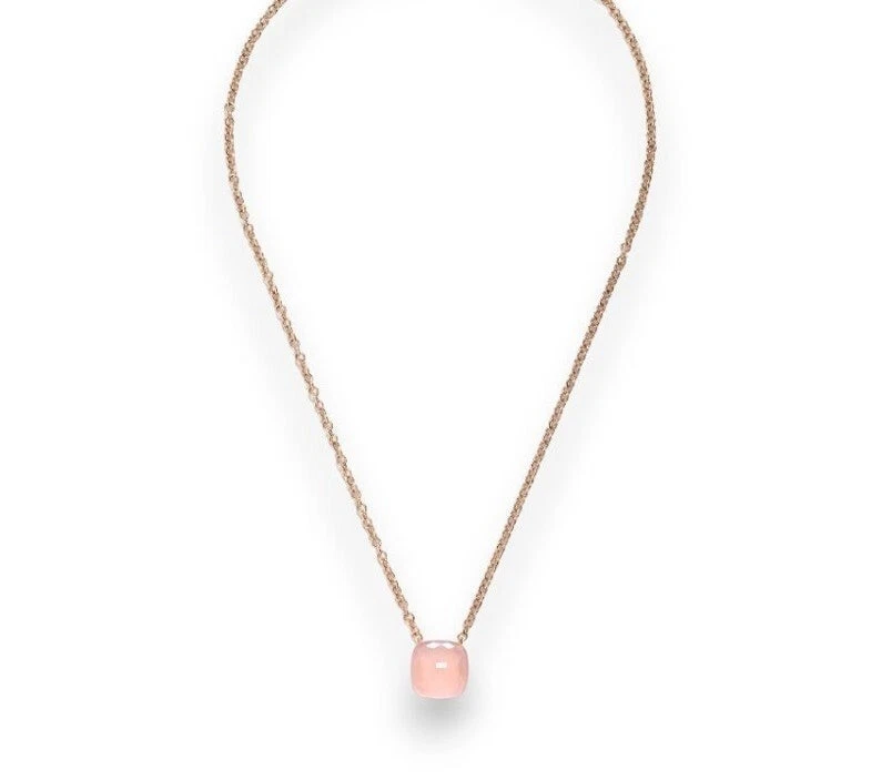 Necklace Rose Quartz Gemstone 925 Sterling Silver For Women - Image 3 of 4